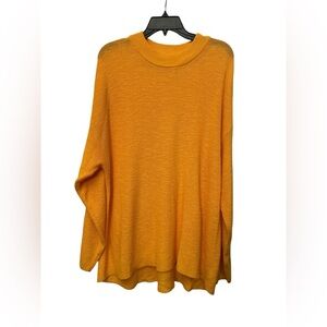 Free People FP Beach Malibu Sweater Orange Size Small Oversized Drop Shoulder